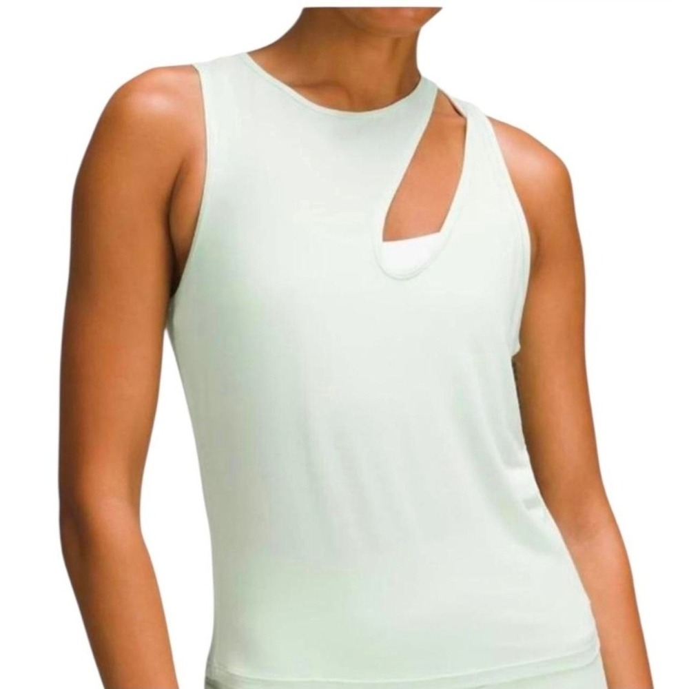 Lululemon Modal Silk Cut-Out Tank Top Mint Green Size 12 LW1EH5S NWOT